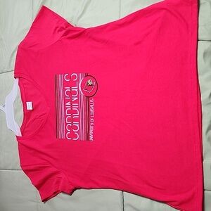 Womens Hanes NCAA Louisville Cardinals V-Neck Red Shirt